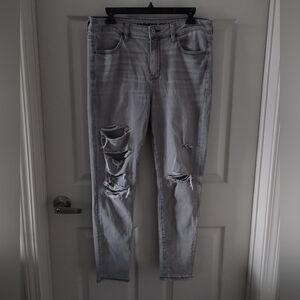 American Eagle Next Level Stretch Grey Skinny Jeans Size 8 Short